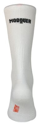 Chaussettes de Cyclisme Hautes Respirantes Brodées Classy Evo II Mooquer Blanc