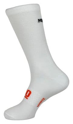 Chaussettes de Cyclisme Hautes Respirantes Brodées Classy Evo II Mooquer Blanc