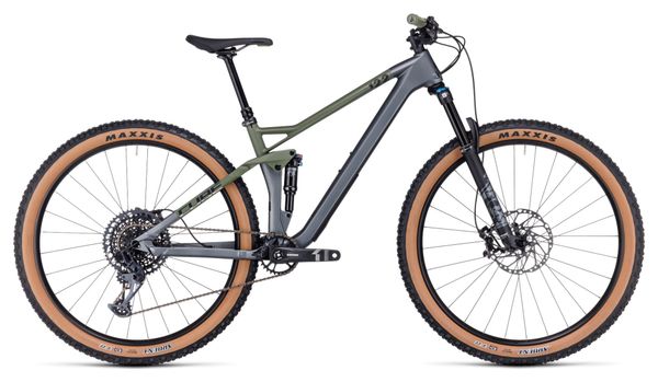 Cube Stereo One22 HPC TM Volledig geveerde MTB Sram GX/NX Eagle 12V 29'' Flash Grey Olive Green 2024