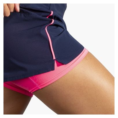 2-in-1 Shorts Brooks High Point 2.0 3inch Blau/Pink Women