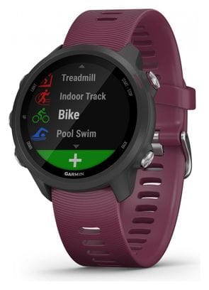 Garmin Forerunner 245 GPS Watch Black with Merlot Silicone Wristband
