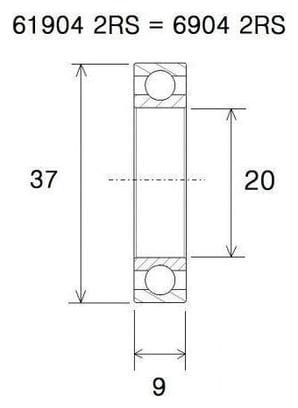 Roulement céramique - BLACKBEARING - 6904-2rs