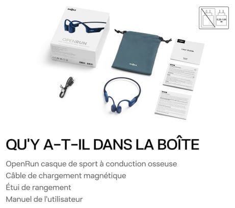 Casque à conduction osseuse Shokz OpenRun USB-C Bleu