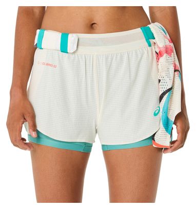 Short Splité Asics Metarun Limited Series Beige Femme