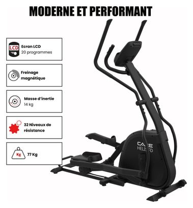 Vélo elliptique HELIS FD auto-alimenté - CARE - ergomètre connecté