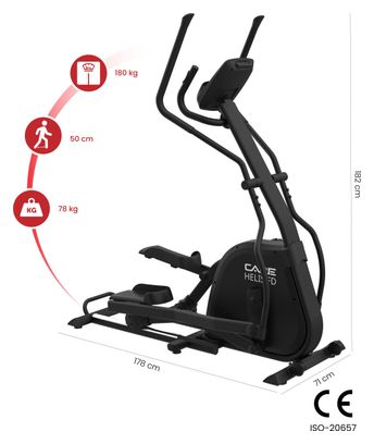Vélo elliptique HELIS FD auto-alimenté - CARE - ergomètre connecté