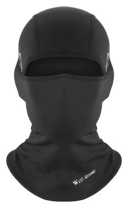 Cachecou Hiver Polaire Chaud Tête Visage avec Trou pour Lunettes noir