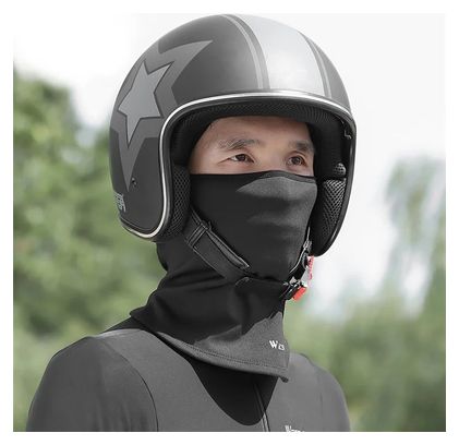 Cachecou Hiver Polaire Chaud Tête Visage avec Trou pour Lunettes noir