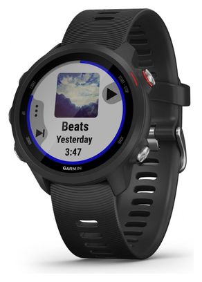 Garmin Forerunner 245 Music GPS Watch Black with Black Silicone Wristband