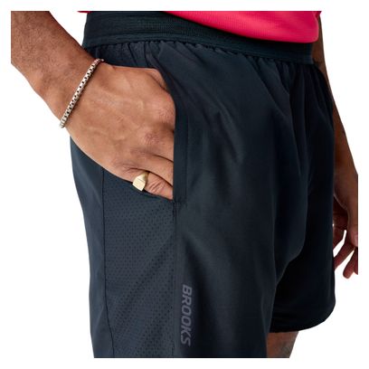 Short 2-en-1 Brooks Dash Noir Homme