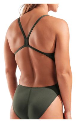 Maillot de Bain Arena Team Dos Challenge Kaki/Rose Femme