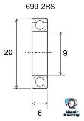 Roulement céramique - BLACKBEARING - 699-2rs