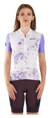 Damen Kurzarmtrikot Santini Marble Violett