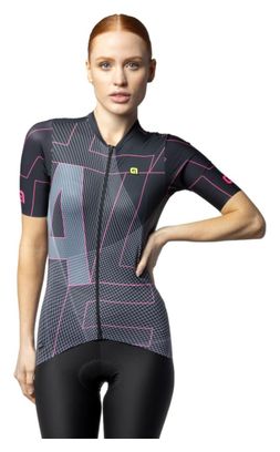 Kurzarmtrikot für Damen Alé Synergy Schwarz