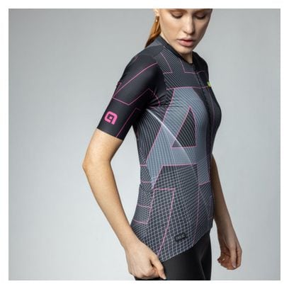 Kurzarmtrikot für Damen Alé Synergy Schwarz