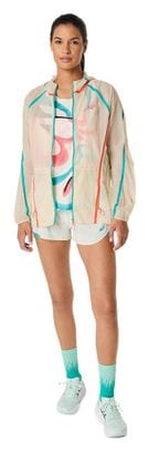 Veste coupe-vent Asics Road Limited Series Packable Beige Femme