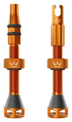 Valvole tubeless Holeshot Fast Flow di Peaty's, arancione mango