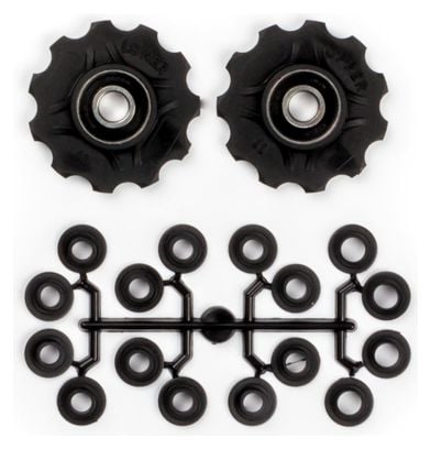 Elvedes Jockey Wheels x10 Kit with Spacers Black 