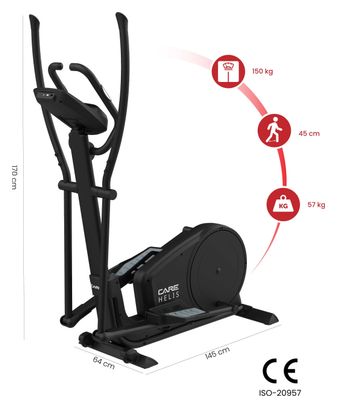 Vélo elliptique HELIS auto-alimenté - CARE - ergomètre connecté