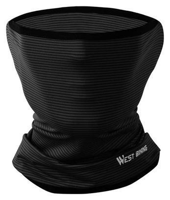 Cachecou Visage Eté Protection Solaire UV Soie Glacée Rayures Noires