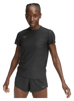 Hoka Airolite 2.0 Kurzarmtrikot Schwarz/Gold Women