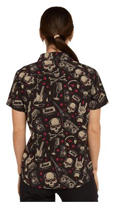 Camicia donna nera Dharco Tech Party RocknRolla