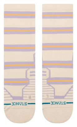 Stance Mid Crew Beam Stripe sokken Beige/Paars/Oranje