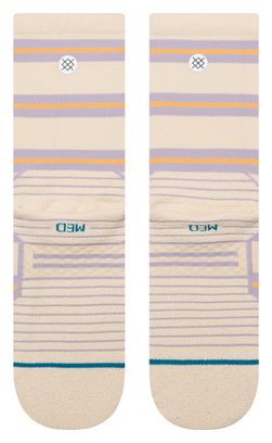 Stance Mid Crew Beam Stripe sokken Beige/Paars/Oranje