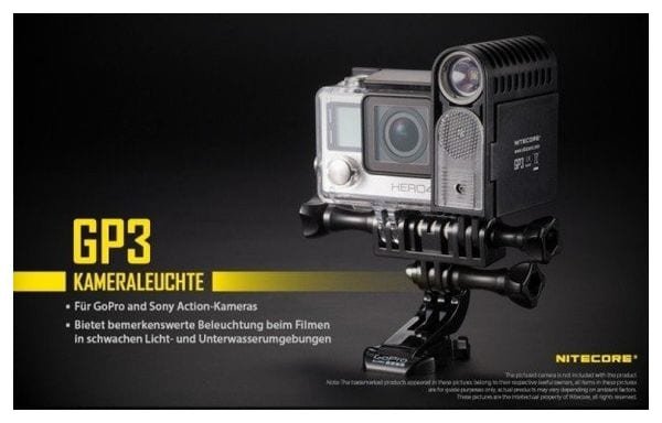 Nitecore Camera Light et la lampe Action-Cam à piles GP3 sont compatibles avec les modèles GoPro à DEL blanches CREE...