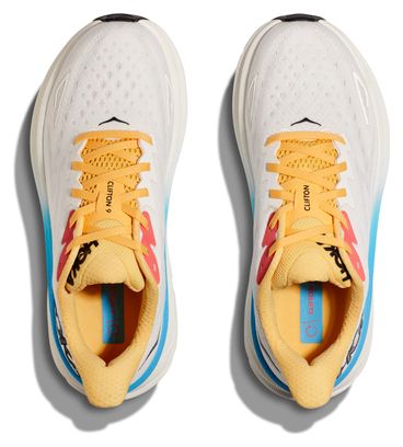 Hoka Clifton 9 Running Shoes White Multicolor Women's