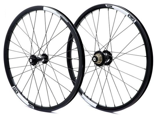 Pair of Pride Control SD M11 20'' (451) Aluminium Disc Wheels 28H Black Hub