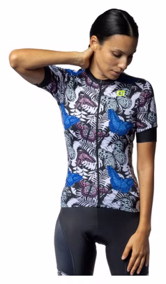 Maillot de manga corta para mujer Alé Vanessa Azul/Negro