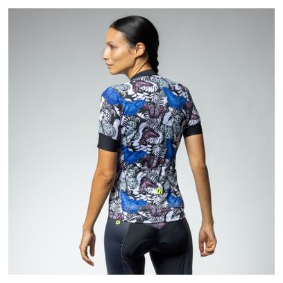Maillot de manga corta para mujer Alé Vanessa Azul/Negro