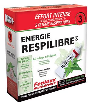 Lot de 6 Gels Energétique Fenioux Respilibre Energie 3 Menthe - 6x35g