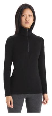 Baselayer Damen Icebreaker 1/2 Zip Merino 260 Tech Schwarz