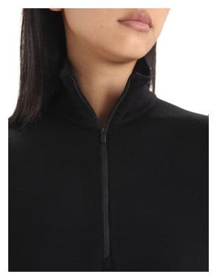 Baselayer Damen Icebreaker 1/2 Zip Merino 260 Tech Schwarz