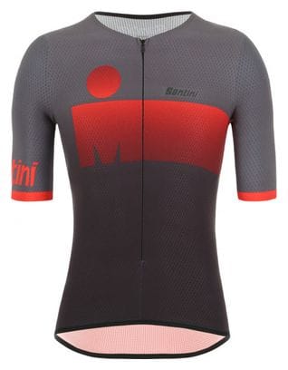 Santini X Ironman Audax Aero Tri Short Sleeve Jersey Black / Red