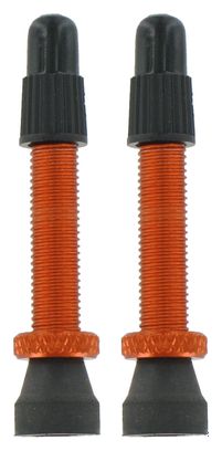 VAR Kit 2 Tubeless Valves 35mm Aluminium Orange
