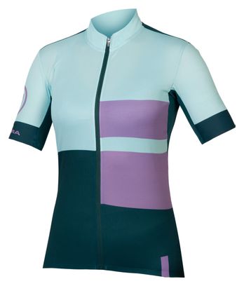 Maillot Endura FS260 Mujer Manga Corta Azul / Morado