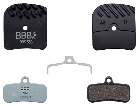 Paire de Plaquettes BBB DiscStop Coolfin Organiques pour Shimano Saint