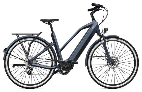 O2 Feel iSwan City Boost 6.1 Mid Shimano Altus 8V 432 Wh 26'' Gris Antracita Bicicleta eléctrica urbana
