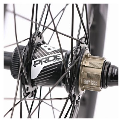 Roues Carbone Pro Pride Wave Mat Gris Moyeu Pride Control Noir 36h