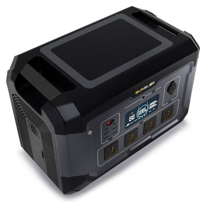 Station d'Énergie Portable Sunslice Gravity 2048 2048Wh 2500W LiFePO4 Extensible Noir