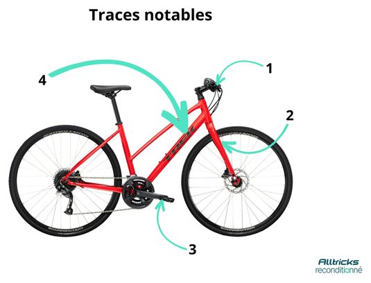 Produit Reconditionné - Vélo Fitness Trek FX 2 Disc Shimano Acera/Altus 9V 700 mm Rouge Viper 2023