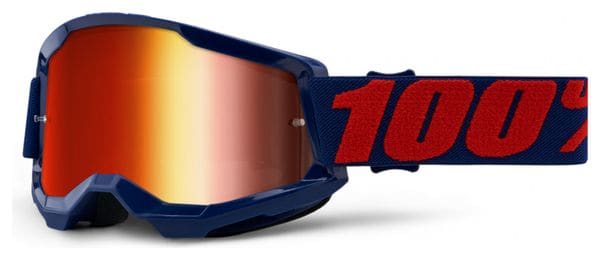 100% STRATA Maske 2 | Rot Blau Masego | Rote Spiegelgläser