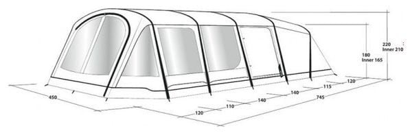 Tente gonflable Outwell Queensdale 8PA
