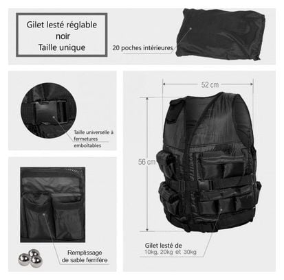 Gilet lesté noir 30kg