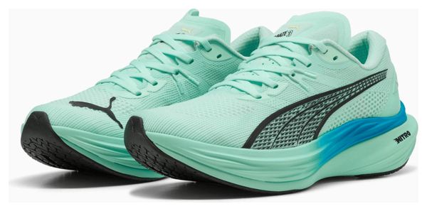 Chaussures Running Puma Deviate Nitro 3 Vert/Bleu Homme