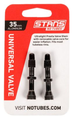 Paire de Valves Tubeless Stan's Alloy Valves Presta Noir