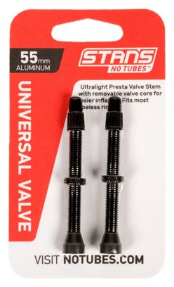 Paire de Valves Tubeless Stan's Alloy Valves Presta Noir
